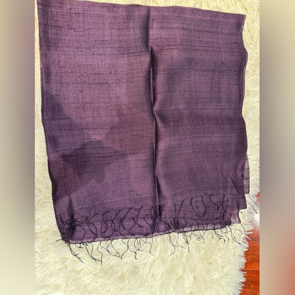 Accessories Raw Silk Purple Scarf Poshmark